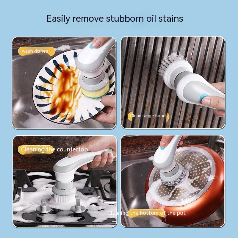 Make cleaning effortless with this 4-in-1 spinning brush!