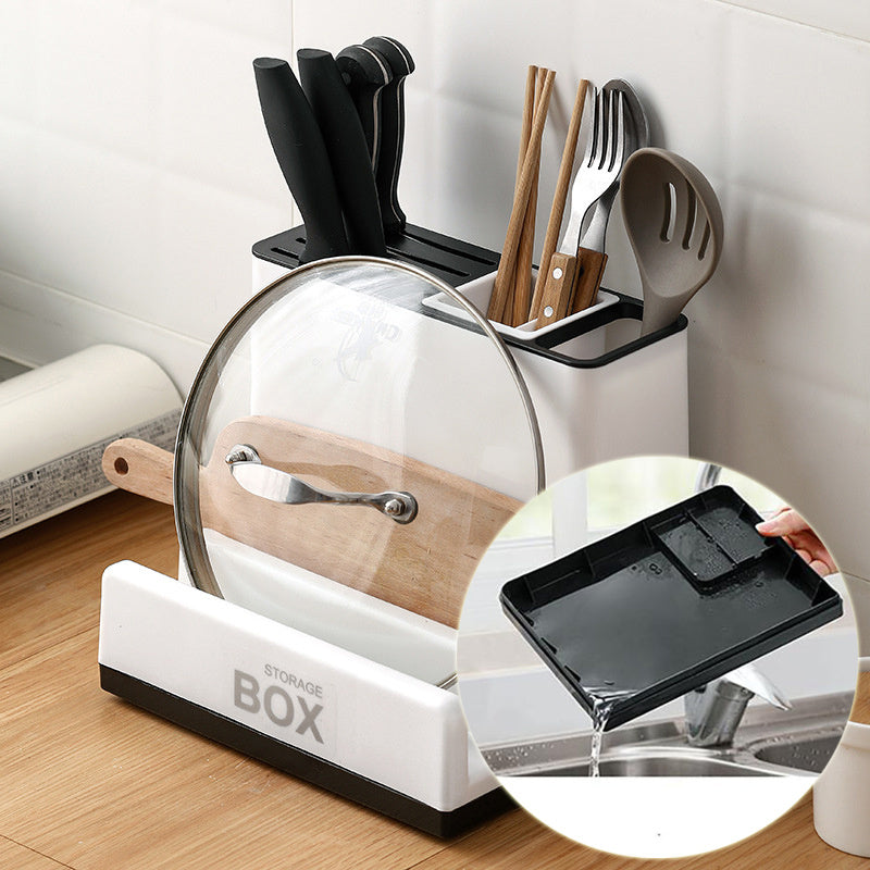 Plastic Kitchen Storage Rack – Organize Knives and Tableware Easily