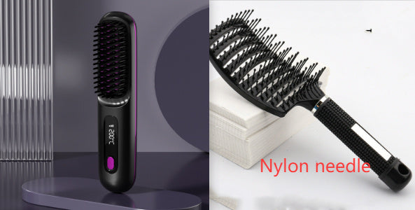 2-in-1 Hair Straightener Comb – Fast Heating, Portable