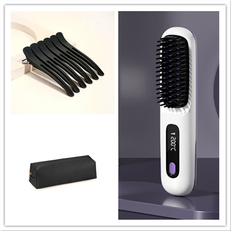 2-in-1 Hair Straightener Comb – Fast Heating, Portable