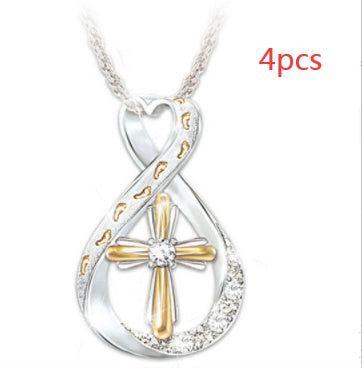 Meaning Behind a Cross Footprint Diamond Pendant in Two-Tone Jewelry