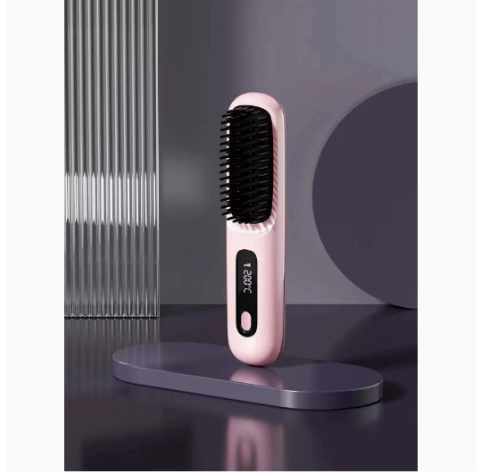 2-in-1 Hair Straightener Comb – Fast Heating, Portable
