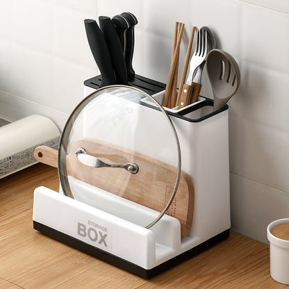 Plastic Kitchen Storage Rack – Organize Knives and Tableware Easily