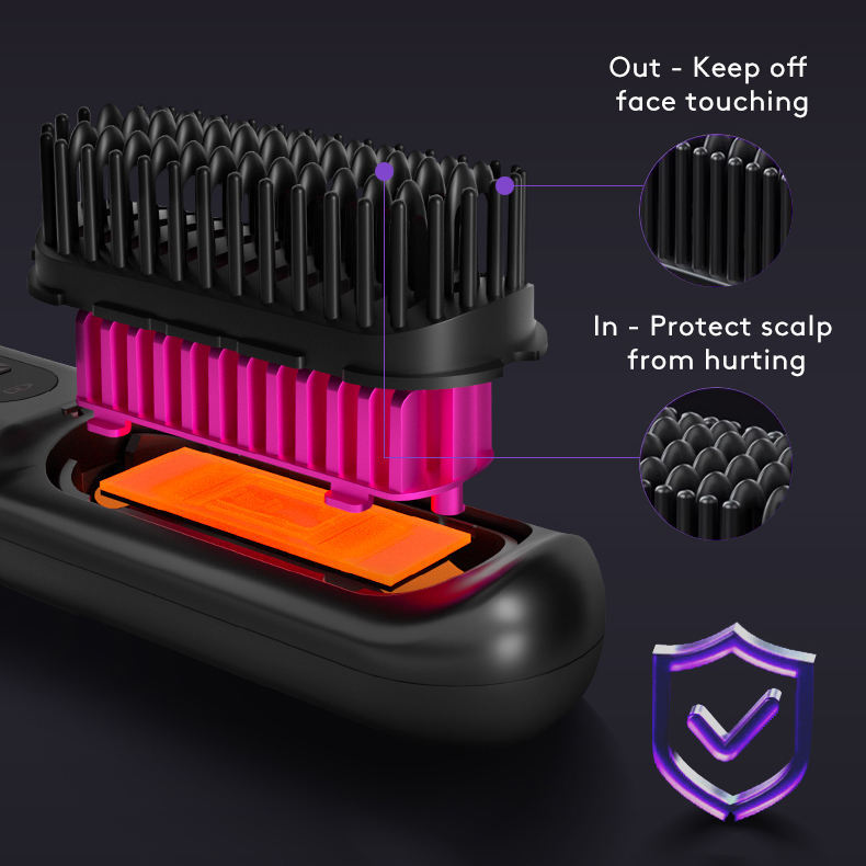 2-in-1 Hair Straightener Comb – Fast Heating, Portable
