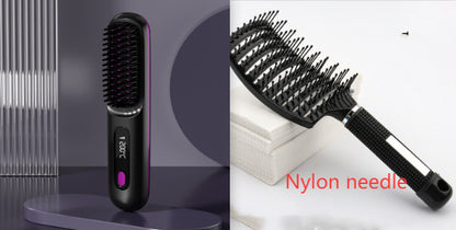 2-in-1 Hair Straightener Comb – Fast Heating, Portable
