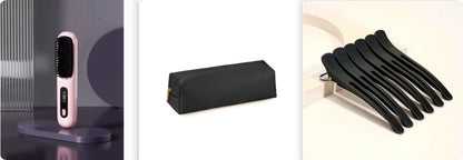 2-in-1 Hair Straightener Comb – Fast Heating, Portable